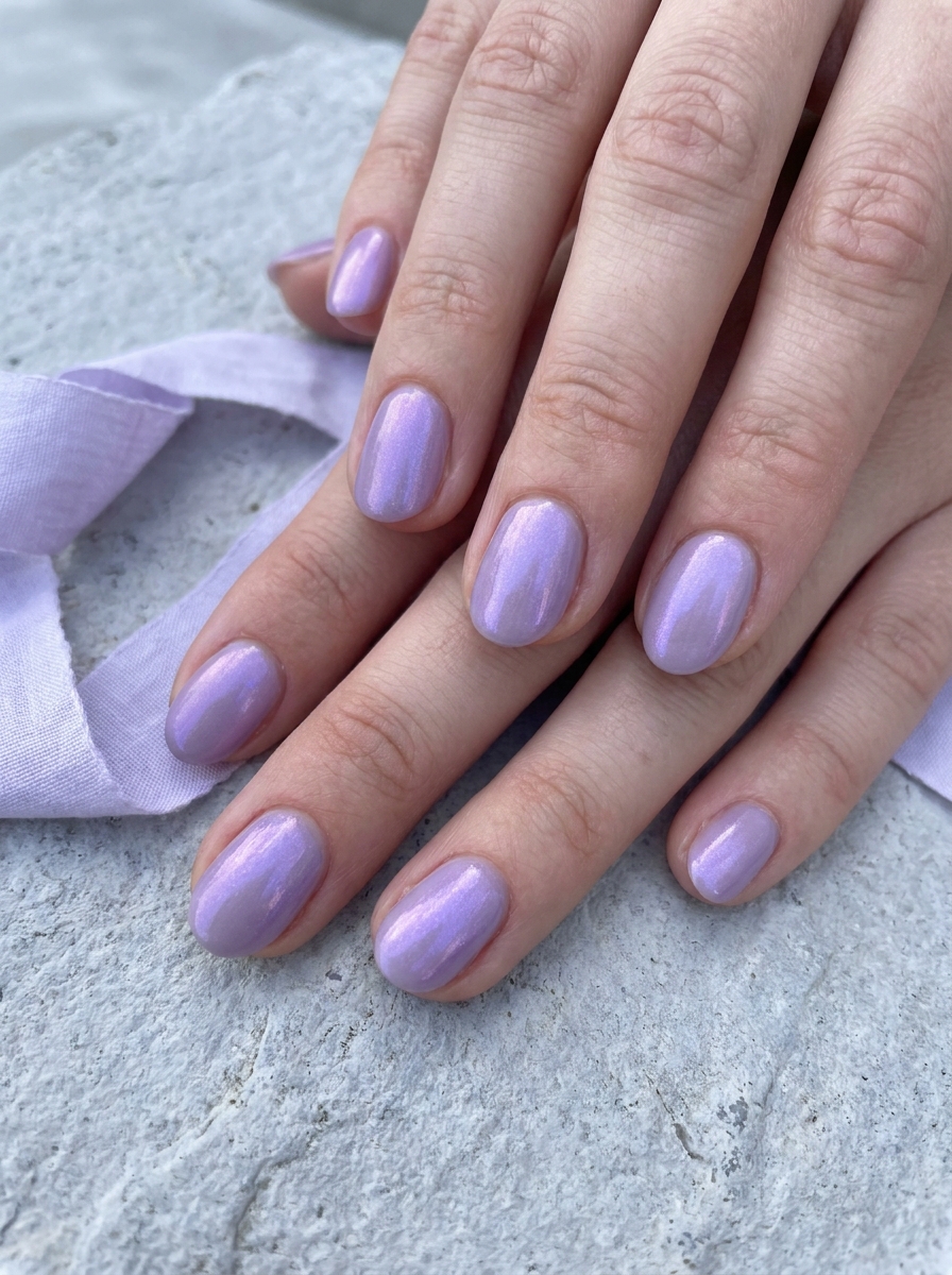Lavender Shell Nails